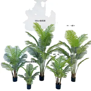 Nuevo diseño de palmera artificial de alta calidad 1,2 m/1,5 m/1,8 m de altura Artificial Chrysalidocarpus Lutescens Cane palmera