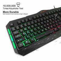Filaire RGB Rétro-Éclairé Clavier de Jeu et Souris, Souris De Jeu Pad,Gaming Headset Combo Tout en 1 PC Gamer Faisceau pour PC