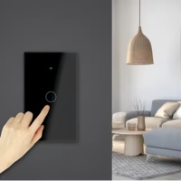SLS WiFi RF télécommande intelligente interrupteur de lumière tactile pour Tuya 220V pas de panneau de verre neutre 1 gang 10A 240V pour l'Australie et les États-Unis