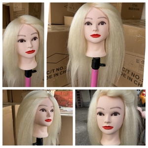 Tête de mannequin en cheveux humains 100% pour la formation des coiffeurs, mannequin pour la cosmétologie et la beauté, pour la pratique et l'enseignement - Product Image 4