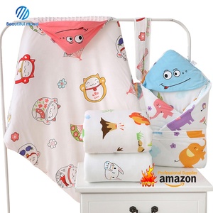 Hoge Kwaliteit 90X90 Cm Minky Dot Capuchon Baby Deken Super Zacht 100% Katoen Bedrukt Patroon Modieuze Groothandel Opties - Product Image 1