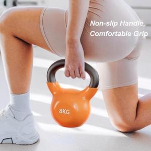 Ensemble de kettlebells en fonte revêtues de PVC, vente en gros d'usine, poids de kettlebell en vinyle colorés pour l'entraînement de force à domicile - Product Image 3