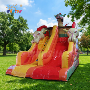 WINSUN Tobogán Inflable Temático de Dragón Rojo para Niños y Adultos, Tobogán Seco de PVC - Product Image 1