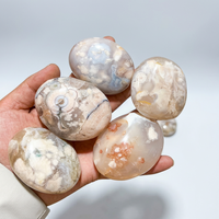 Nouveautés : Décorations en cristal d'agate florale, pierre de palmier en agate de fleur de cerisier naturelle à vendre