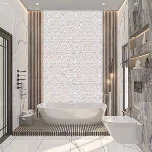 Épluchez et collez le vrai carreau de mosaïque de coquille de nacre d'eau douce blanche pour la décoration intérieure, mur - Product Image 3