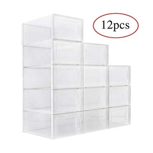 12 Pack Foldable Shoe Storage Box Shoe Container Organizer