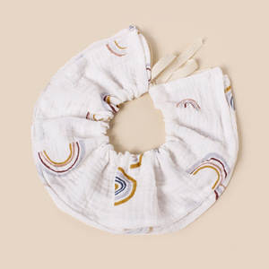Bavoir bébé en <span class=keywords><strong>coton</strong></span> réglable à 360° avec attache, serviette anti-bave ronde en <span class=keywords><strong>gaze</strong></span> épaisse 4 couches - Product Image 3
