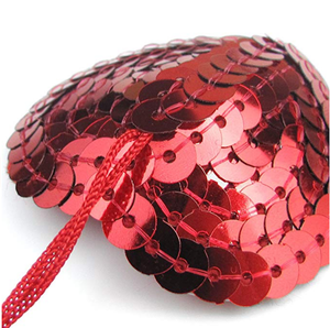 Copricapezzoli Adesivi Riutilizzabili in Silicone con Paillettes e Nappine a Forma di Cuore - Product Image 5