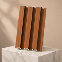 Panneau mural moderne rainuré en WPC, imperméable et ignifuge, avec motif grain de bois, pour revêtement mural extérieur/intérieur et usage domestique