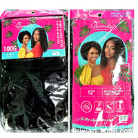Cheveux synthétiques en vrac Afro Kinky pour tresses, 100g, 12 pouces, résistants à la chaleur, ignifuges, sans nœuds, extensions en fibres pour coiffures bouffantes