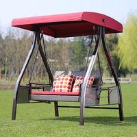 Hamac balançoire à baldaquin en rotin de haute qualité pour 2 personnes, chaise de jardin en métal, patio, fer forgé, mobilier d'extérieur pour la plage, le patio