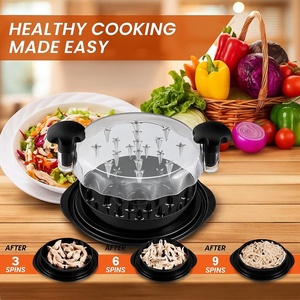 Nouvel Outil Amélioré pour Viande et Volaille, Déchiqueteur de Poulet, Gadgets de Cuisine, Outil Manuel Rond pour Déchiqueter la Viande de Poulet avec Couvercle Transparent - Product Image 2