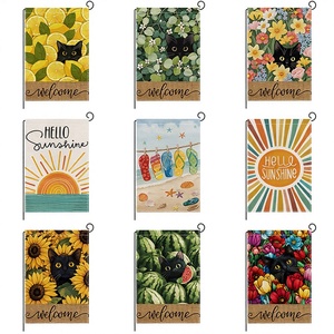 For 2026 New Summer Garden <b>Flag</b> Double-sided Printed Lemon Kitten Pattern Polyester Rectangle Courtyard Garden <b>Flag</b> - Product Image 2