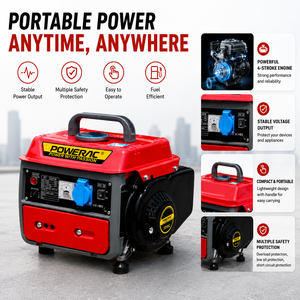 เครื่องกำเนิดไฟฟ้าเบนซินแบบพกพา 800W / 63cc เฟสเดียว / แรงดันไฟฟ้าคู่ 120V/220V / น้ำหนักเบาสำหรับการตั้งแคมป์และใช้ในบ้านกรณีฉุกเฉิน - Product Image 6