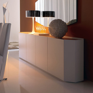 Modern Marble Top High <strong>Gloss</strong> <strong>White</strong> Wooden <strong>Sideboard</strong> - Product Image 4