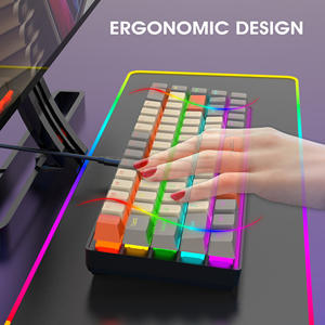 <span class=keywords><strong>Clavier</strong></span> mécanique compact portable K88 à 68 touches, interrupteur bleu, rétroéclairage RVB coloré, <span class=keywords><strong>clavier</strong></span> filaire pour joueur - Product Image 5