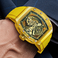 Montres mécaniques de luxe à cadran squelette complet, tourbillon, design d'usine et personnalisation par lots, pour marque privée