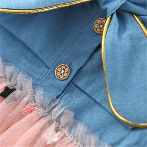 Robes pour filles à manches longues, design rose et denim, pour mariage, vente en ligne - Product Image 5