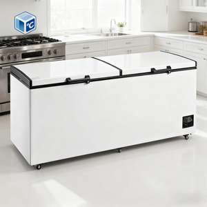 Морозильная камера-холодильник с двумя дверцами, компактная, тихая, легко чистится, объемом 450 мл, 550 мл, 600 мл, 800 мл, 1000 литров, для дома и офиса. - Product Image 1