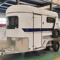 Remorque pour 2 chevaux et remorque équestre pour le camping et les courses hippiques avec rangement pour selle