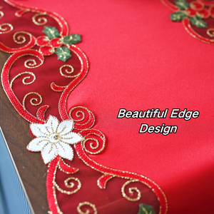 2024 Neue bestickte Weihnachten Schneemann Tischdecke Red Style Atmosphäre Tischdecke Tisch matte - Product Image 3