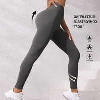 Celana Yoga High-Waisted Seamless Pengangkat Bokong, Legging Olahraga Fitness Lari dengan Fitur Penyerap Keringat dan Penghilang Kelembapan