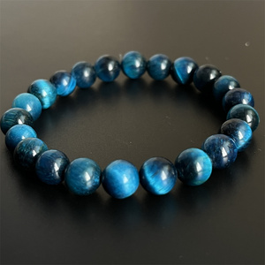 Bracciale colorato con occhiello di tigre naturale con perline rotonde alla moda con energia curativa blu di cristallo occhi di tigre rossi braccialetto per occhi di tigre all'ingrosso - Product Image 4