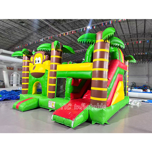 Châteaux gonflables Jungle Monkey pour enfants, structure de jeux gonflable commerciale avec toboggan pour la location - Product Image 3