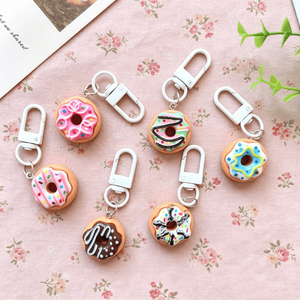 Porte-clés 3D en caoutchouc en forme de donut et ensemble de porte-clés en silicone pour sac à dos, tirette de fermeture éclair, breloque alimentaire, cadeau pour elle - Product Image 5