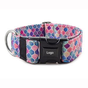 Escamas de pescado de acuarela, Collar de perro con estampado personalizado, Whippet ancho, collares de perro bonitos personalizados tejidos a la moda ajustables - Product Image 2