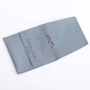 PandaSew Custom Deboss Printed Logo Microfiber <b>Envelope</b> Style with Band Earring <b>Gift</b> Jewelry Pouch - Product Image 4