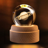 Boule de cristal planète veilleuse, décoration de bureau créative, objet artisanal Feng Shui, cadeau pour les enseignants