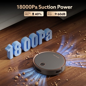 PF403 Robot Vacuum Cleaner 18000Pa Suction 3-in-1 Sweep <b>Mop</b> Gyro Navigation Ultra Slim Smart Robotic Cleaner - Product Image 2