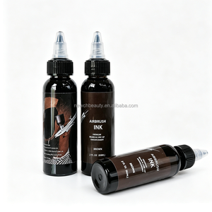 Encre de tatouage aérographe certifiée CE 60 ml, brun naturel, teinture imperméable <span class=keywords><strong>pour</strong></span> l'amélioration des contours de la barbe et des cheveux, peinture corporelle <span class=keywords><strong>pour</strong></span> salon de coiffure - Product Image 1