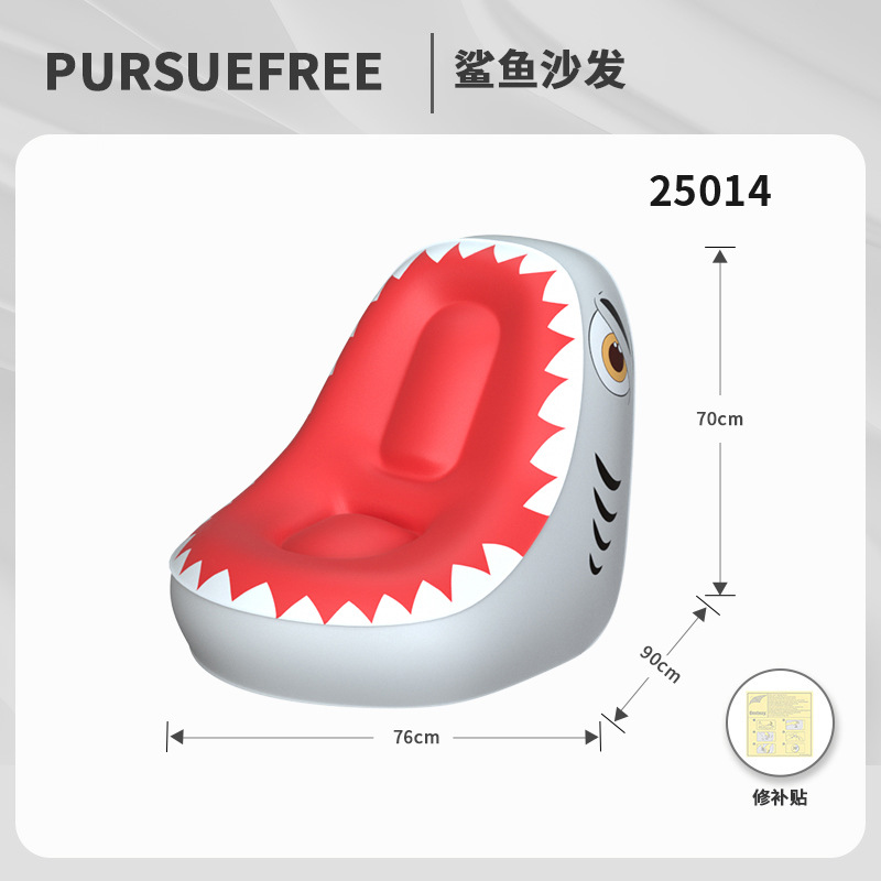 Sofá infantil Cartoon Shark (gris) 25014