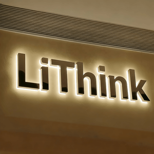 Letreros Personalizados con Retroiluminación LED para Tiendas, Letras de Metal Pulido con Efecto Espejo 3D para Exhibición en Paredes Exteriores de Cafeterías y Restaurantes - Product Image 1