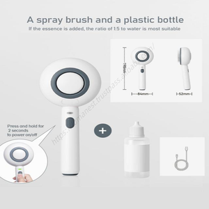 Brosse de nettoyage 3-en-1 à long manche pour animaux de compagnie, rechargeable par USB, avec fonction pulvérisation d'eau – Nouveauté en gros - Product Image 3