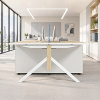 Poste de travail informatique moderne 4 personnes Foshan – Mobilier de bureau commercial, table de bureau ouverte, mobilier de bureau pour espace de travail