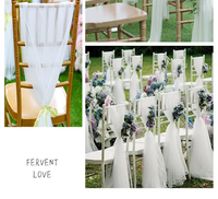 Nouvelles Nœuds de Chaise de Mariage en Organza Transparent et Tulle, Tissu Blanc Suisse pour Drapage de Plafond et Dossiers de Chaises de Cérémonie de Mariage