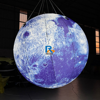 Ballons géants gonflables sur le thème de l'espace, modèle de planète lune, logo personnalisé, lumière LED, ballon publicitaire gonflable pour enseigne extérieure