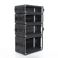 Profondeur 2U 6U 8U 12U 14U 16U PE 4U Étui de vol en plastique Antichoc Boîtier de serveur Rack en plastique dur 16U Étui de vol en rack avec roues