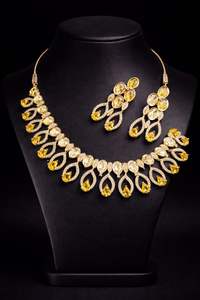 Traditional <b>Indian</b> Copper Bridal Jewelry <b>Set</b> for Women - Ethnic Gold-Plated Wedding <b>Necklace</b> and Jhumka Earrings <b>Set</b> - Product Image 6