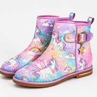 Bottes à lacets pour enfants personnalisées OEM ODM, couleur bonbon, imprimées, chaussures plates, chaussures de mode pour filles, vente en gros d'usine