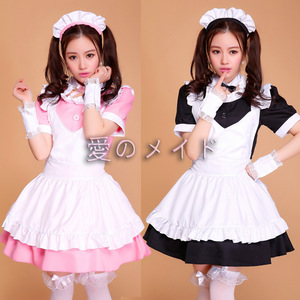 Maid Outfit Cosplay Costume Black And Pink Japanese Style Cafe Restaurant Uniform Anime Convention Performance Dress - Product Image 1
