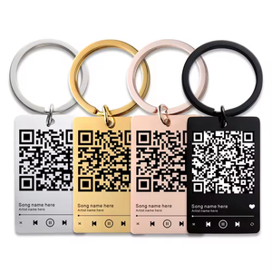 พวงกุญแจ<span class=keywords><strong>เพลง</strong></span> chavourite วงแหวนสแกน QR ชุบโรสโกลด์พวงกุญแจเพลง - Product Image 3