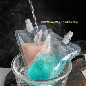 Venta al por mayor personalizado de grado alimenticio transparente claro bebida líquido plástico Stand <span class=keywords><strong>Up</strong></span> bolsa contenedor de bebidas con pico - Product Image 2