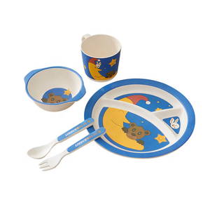 Service de vaisselle pour bébés, <span class=keywords><strong>assiette</strong></span> saine mignonne avec <span class=keywords><strong>compartiment</strong></span>, en fibre de <span class=keywords><strong>bambou</strong></span>, assiettes pour enfants, vente en gros d'usine - Product Image 3