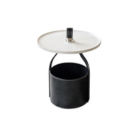 Petite table basse nordique ronde moderne pour salon meubles de maison avec rangement en métal style nordique contemporain