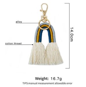 Tissage en peluche macramé arc-en-ciel <span class=keywords><strong>porte</strong></span>-clés pour femmes Boho <span class=keywords><strong>porte</strong></span>-clés fait à la main arc-en-ciel macramé <span class=keywords><strong>porte</strong></span>-clés sac breloque <span class=keywords><strong>porte</strong></span>-clés girly - Product Image 6