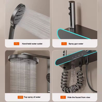 Ensemble de douche de luxe FSH 2025 en chrome pour hôtel, mitigeur de douche en laiton avec jet de pluie doux et massant, colonne à tête ronde